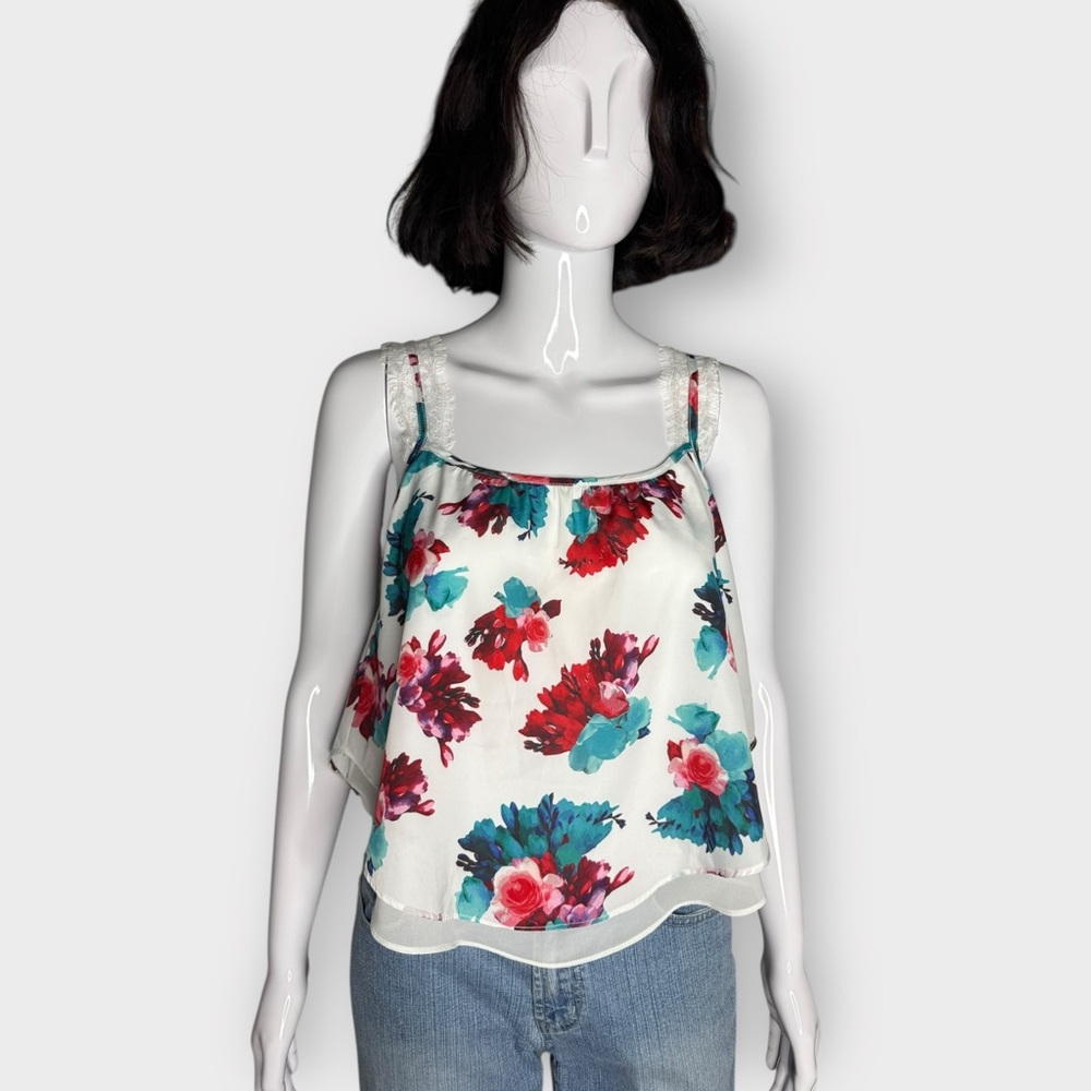 Lovers And Friends Floral Print, Layered, Lace Strap Blouse - Picture 2 of 8